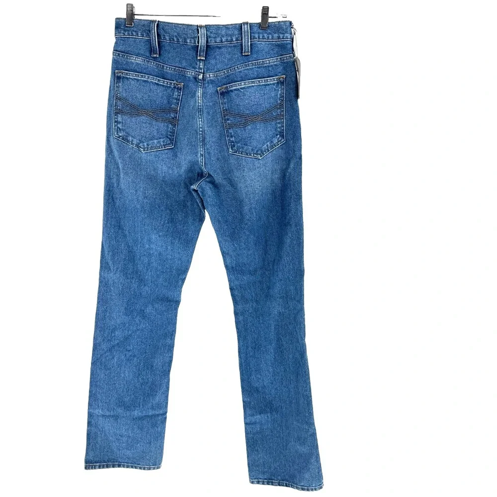Blue Ranchwear Bronc Rider Straight Jeans Men 34X36 Light Wash Western Rodeo NEW